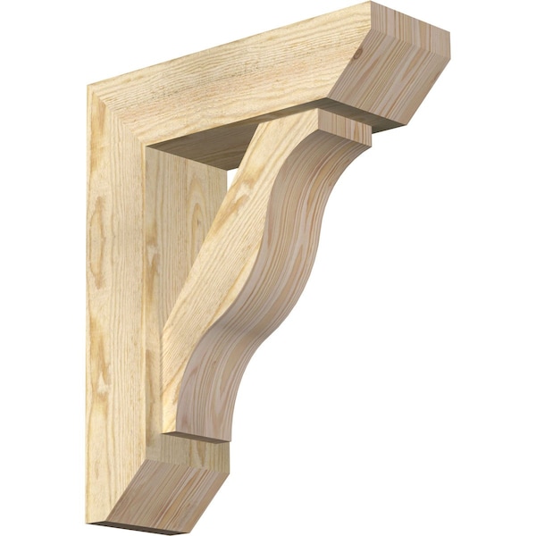 Ekena Millwork Funston Slat Rough Sawn Bracket w/ Offset Brace, Douglas Fir, 6"W x 18"D x 22"H BKT0604X18X22FST06RDF - main